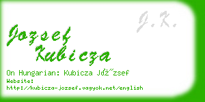 jozsef kubicza business card